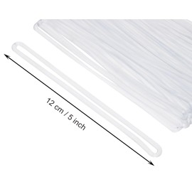 Mini Skater 5 Inch Plastic Travel Luggage Name Tag Loop Straps for Bag Tags ID Card Badge Holders, 10Pcs (Clear)