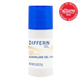 Differin Acne Treatment Gel – 30-Day Supply | 0.1% Adapalene Retinoid for Facial Acne | Gentle Formula for Acne-Prone & Sensitive Skin | 15g Pump (Packaging May Vary)