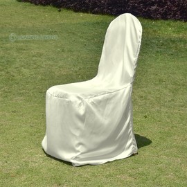 Sparkles Make It Special Satin Banquet Chair Covers - Premium, Durable Dining Chair Covers for Party Events, Wedding, Reception, Restaurant, Formal and Casual Decorations - Ivory, 1 pcs