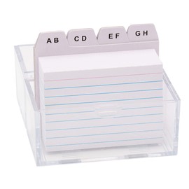 TSI Karteikasten DIN A8 gefüllt mit 100 linierten Karteikarten, inklusive Register A-Z, Art. Nr. 65980