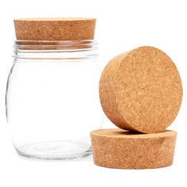 Size #48 Large Tapered Cork Plugs for Jars and Bottles (3.48 x 3.27 x 1.29 in, 3 Pack)