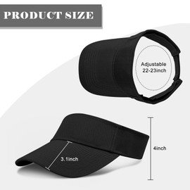 ONESING 6 Pcs Sun Visors for Women Sun Visor Hat UV Protection Adjustable Sports Cap for Women Men Black