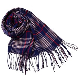 PUERHUACI Women's Winter Scarf, Chequered, Scarf Men's Winter, 35 x 190 cm, Checked Scarf with Fringes, Warm Soft Fashion Winter Scarves, multicoloured