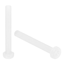 sourcing map 20Pcs M3x25mm Threaded Nylon Phillips Cross Pan Head Machine Screws White