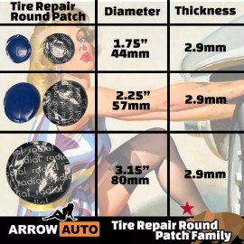 ARROW 1000x 2.25" 57 mm MEDIUM ROUND UNIVERSAL RADIAL TIRE PATCH HIGH QUALITY