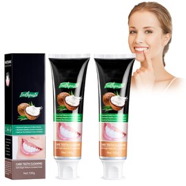 Hppsctink 2PCS Kokosnuss-Zahnpasta, Zahnweißende Zahnpasta, Zahnflecken entfernen, Frischer Atem, 2pcs*100g, toothpastes