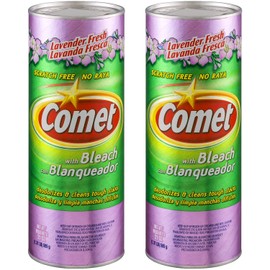 Comet Cleaner with Bleach Powder, Lavender Fresh, 21-Ounces, Scratch-Free, 2-Pack