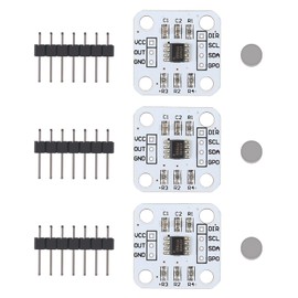 UMLIFE 3pcs AS5600 Magnetic Encoder High Precision Sensor Module, 12bit, I2C, PWM, Voltage Output, Non-Contact, 23x23mm