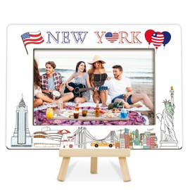 Fbitey New York Picture Frame, New York Themed Gifts, New York Souvenirs Picture Frame, Honeymoon Vacation, Wedding Gifts, Wood 4x6 Photo Frame for Desk Display-A10