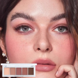 Jutqut Neutral Nude Brown Eyeshadow Palette Makeup, 5 Colors Neutral Matte Shades, Cool-Toned Nude Taupe Eye Shadows, Velvety Matte Finish, Smooth Blendable Texture 04#Wilted Rose Color