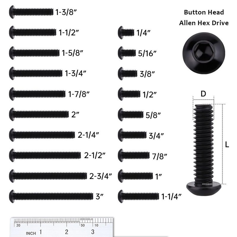 5/16-18 x 3" (10 Pack) Button Head Socket Cap Screws