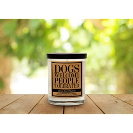Funny Dog Candles Gifts for Women, Men, Dog Lovers, Pet Candle for Home, House, Dog Mom Gifts, Pet Mom, Fur Mamas, Dog Dads, Foster, Rescue, Adoption Pet Families (Dogs Welcome, People Tolerated)