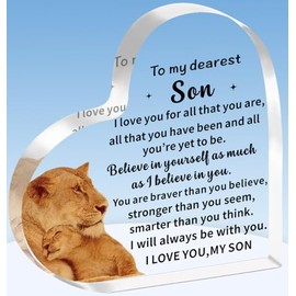 TTOVEN Son Gifts from Mum,Son Plaque,I Love You Gifts for Son Graduation Christmas Birthday Gifts