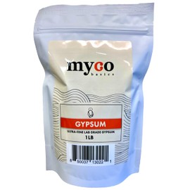 (1.0-20.0 lbs) Mycology Basics - Bulk Ultra-Fine Lab Grade Gypsum for Mushrooms, Food Grade, No Additives - Packaged in HEPA filtrated Enclosure for Sterility (1.0 lbs)