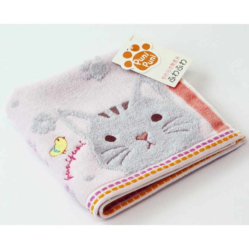 UCHINO Hand Towel Pink Cat Approx. 34×35cm Mochipuni Guest Towel