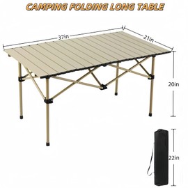 Xajsdlxs Folding Camping Table, Portable Beach Table,with Portable Bag，Suitable for Indoor, Outdoor, Camping, Backyard, Party, Patio, The Yellow Camping Table at The Beach