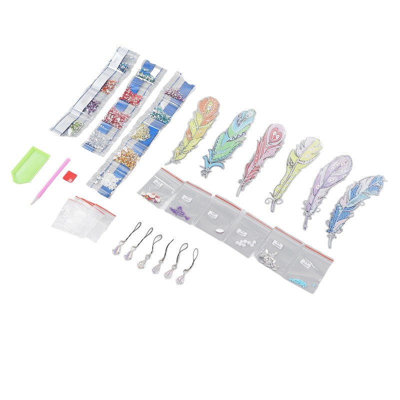 DIY Diamond Feather Bookmark Lightweight Delicate Bend Resistant Beaded Page