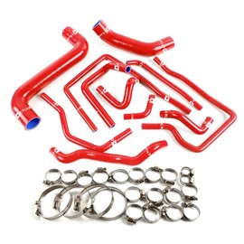 G-PLUS Silicone Radiator Coolant Hose Kit Clamps Compatible With 2002-2007 Subaru Impreza WRX/STi GDA/GDB EJ207 Red