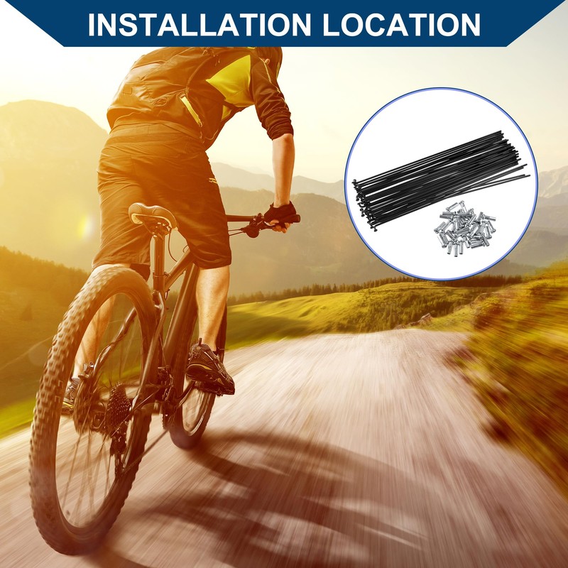 Hihaha Wheel Plated Spoke/for Bicycle/Metal / 40 Pcs Black