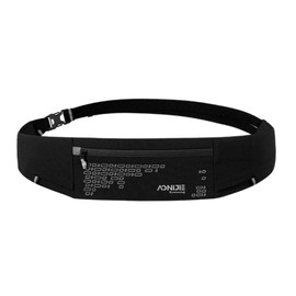 AONIJIE Running Waist Bag Large-capacity Water-repellent Running Hydration Belt Unisex Suitable for Mountain and Running (Piano black,One Size)