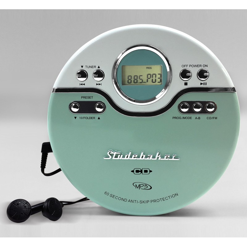 Studebaker SB3703MW Joggable Personal CD/MP3 Player with Audio Book Compatibility,