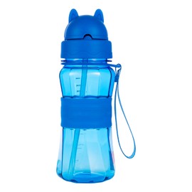 Sigdio Drinking Bottle for Children with Straw BPA Free Children's Water Bottle Leak-proof Sports Water Bottles with Carry Strap for School, Running, Cycling and Outdoor Activities
