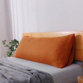 S VICTORY SYMBOL 100% Organic Linen Body Pillow Cover 20x54inch Caramel,French Linen Body Long Pillowcase,Super Soft & Breathable & Moisture-Absorbing,Envelope Closure