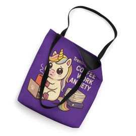 Coffee Work Anxiety Unicorn Funny Work Life Tote Bag
