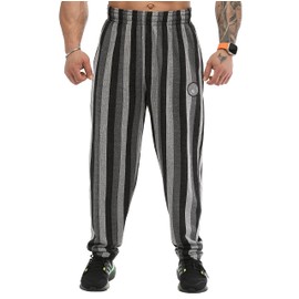 BIG SAM SPORTSWEAR COMPANY Men's Baggy Sweatpants with Pockets, Oversize Striped Oldschool Trackpants (XL, Unprinted)