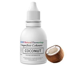 Sugarflair 100% Natural Flavour Estratto di Coconut, Cocco - Aromi Naturale per Torte, Cupcake, Glasse, Pasticcini e Dessert, Aroma Alimentare - Aroma Natural, Kosher - 30 ml