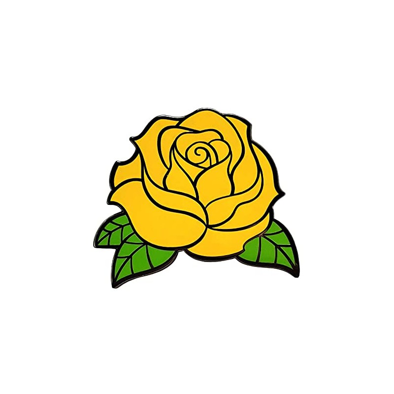 Pinsanity Yellow Rose Enamel Lapel Pin