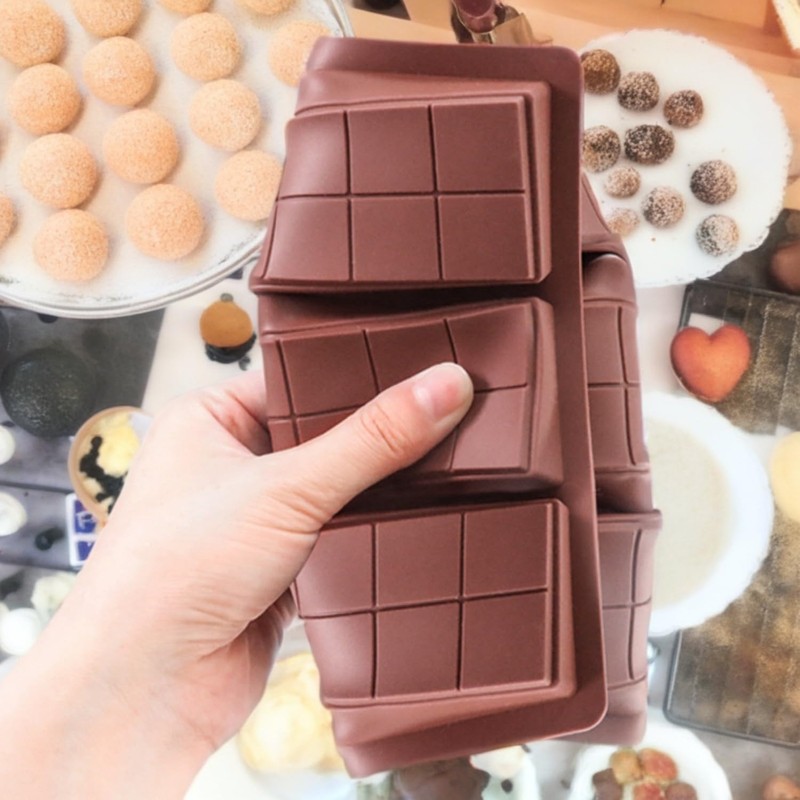 Dwwffer Chocolate Bar Molds Deep,2 Pack Non-Stick Chocolate Candy Molds,Silicone