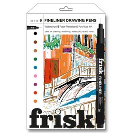 Frisk Coloured Fineliners Set of 9 (0.5mm)