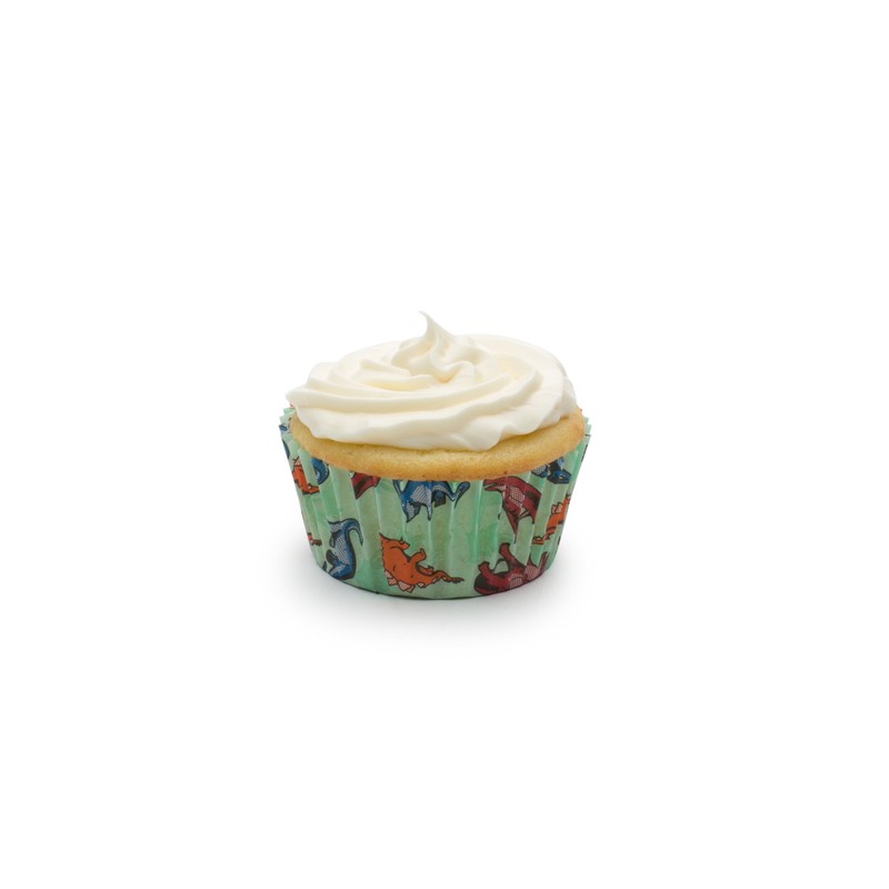 Fox Run Dinosaur Paper Muffin and Cupcake Liners, Set of