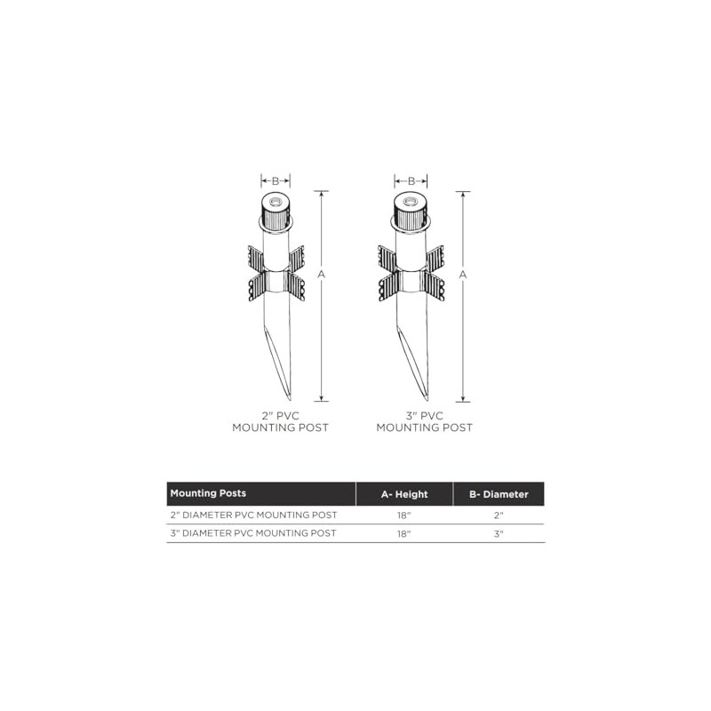 Nuvo SF76/640 Mounting Post, 2 inch PVC, Bronze/Dark