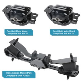 JDMON 3PCS Engine Transmission Mount Replacement for 2006-2008 Dodge Ram 2500 3500 5.9L Compatible with A5410, 3254, A5478, 3376