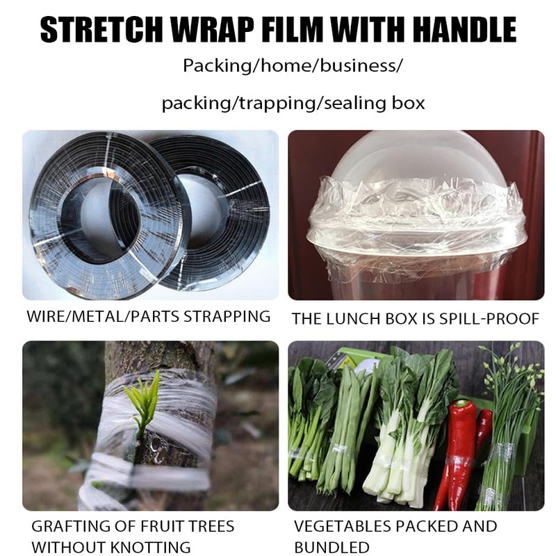 2 Pack Stretch Wrap Film with Handle,4 inch X 1000Ft