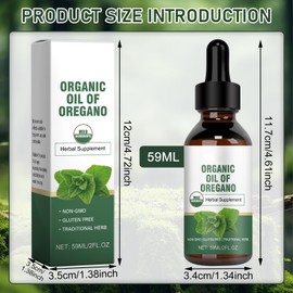 TECHEEL Bio Oregano Öl 59ml Oregano Öl OreganoÖl Geeignet für Kinder und Erwachsene