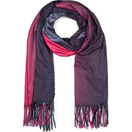 styleBREAKER 01017147 Women's Scarf with 2-Colour Gradient and Fringes, Warm Winter Stole Multicoloured, Ombre Look, Coral anthracite