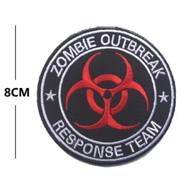 PHOENIX IKKI Zombie Outbreak Zombie Outbreak Response Team Biohazard Embroidered Tactical Patch Patch Applique Velcro Red 2