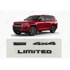 Grand Cherokee Matte Black Rear Limited 4X4 & L Emblems Letter 2021+ Jeep Grand Cherokee L WL