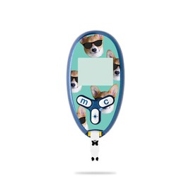 MightySkins Skin Compatible with Abbott Freestyle Lite - Cool Corgi | Protective, Durable, and Unique Vinyl Decal wrap Cover | Easy to Apply, Remove, and Change Styles | Made in The USA