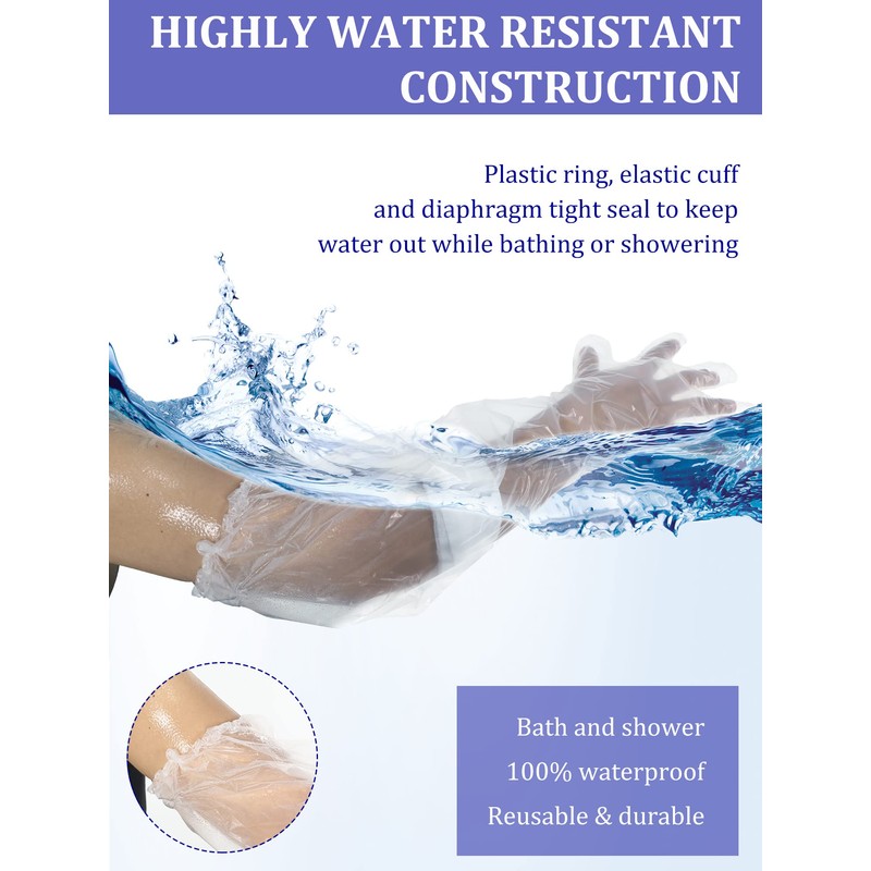 Sosation 50 Pcs Waterproof Arm Cast Cover for Shower Bath,
