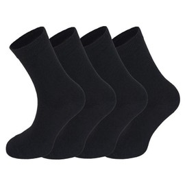 BestSale247 6 | 12 Pairs Women's Thermal Socks Winter Socks Ski Work Socks Cotton Black Full Terry Cloth, 6 Pairs | Black