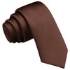 Branduce Brown Tie Solid Satin Slim Ties for Men Silk