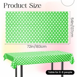 1 Piece Lime Green Polka Dot Rectangle Tablecloth - 54x72“ Decorative & Stain Resistant Table Cloth with Polka Dot Pattern, Table Cover for Dining Table, Buffet, Wedding, Camping, Party & Wedding