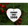Designsify Christmas Tree Decoration, 25th Birthday Legendary Since 1999, Heart