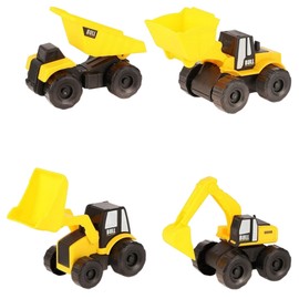 TA&MA Sand Toy Set of 4 - Construction Vehicles Toys for Children from 2 Years | Excavator, Dump Truck & More for Sandpit, Beach & Garden - Robust Construction Vehicles for Small Construction Workers
