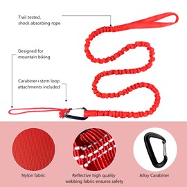 Children's Bicycle Tow Rope, Bicycle Tow Strap, Elastic, Bicycle Bungee Tow Rope, Parents Child Pull Rope, Tow Rope, Red Bike Traction Rope, Load Capacity 500 lbs