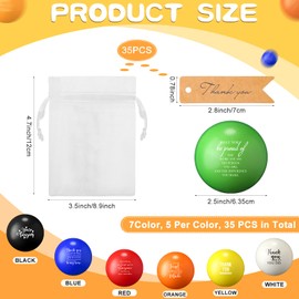 Sratte 35 Set Motivational Stress Balls Colorful Inspirational Stress Relief Balls for Adults Kids Hand Exercise Anxiety Vet Tech Week Gifts